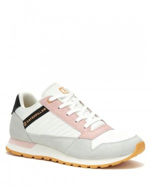 White Women's Caterpillar Ventura Canvas Sneakers | 075386-NES