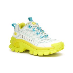 White / Light / Green / Yellow Men's Caterpillar Intruder Supercharged Sneakers | 038691-KQS