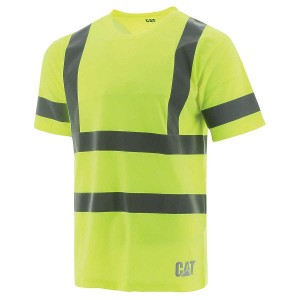 Yellow Men's Caterpillar HiVis Class III Tee T-Shirt | 702493-XEC