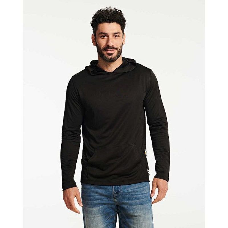 Black Men's Caterpillar Coolmax Lightweight Pullover Hoodie | 841239-IHX