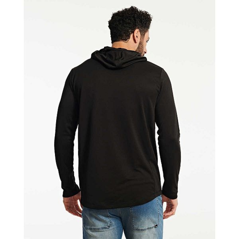 Black Men's Caterpillar Coolmax Lightweight Pullover Hoodie | 841239-IHX