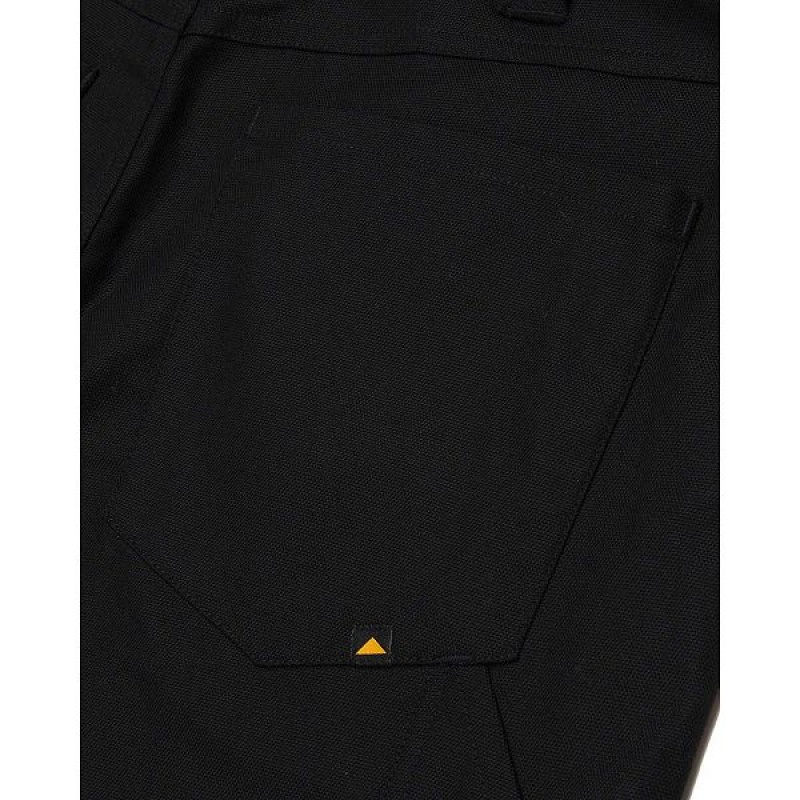 Black Men's Caterpillar Double Front Stretch Canvas Straight Fit Utility Pants | 947801-RUA