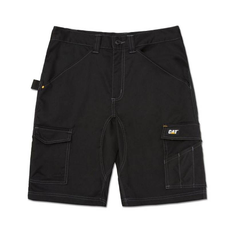 Black Men\'s Caterpillar Essential Stretch Shorts | 709236-OFD