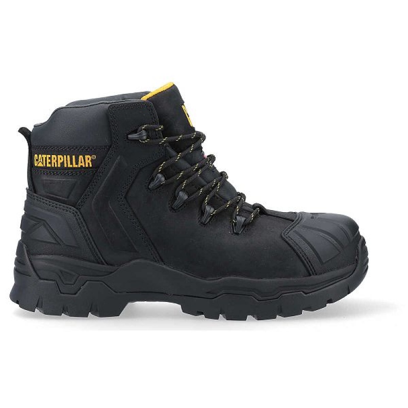 Black Men's Caterpillar Everett Composite Toe S3 Waterproof CI HRO SRC Work Boots | 687943-CXI