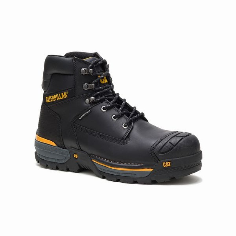 Black Men's Caterpillar Excavator LT Composite Toe Work Boots | 108729-CYL