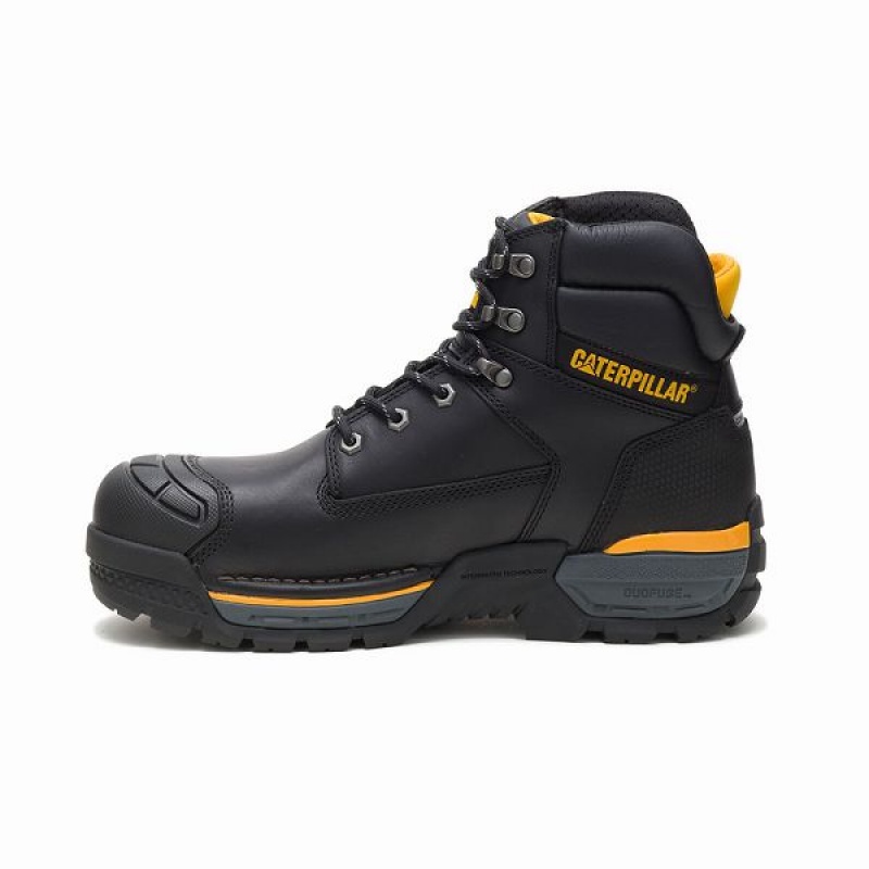 Black Men's Caterpillar Excavator LT Composite Toe Work Boots | 108729-CYL