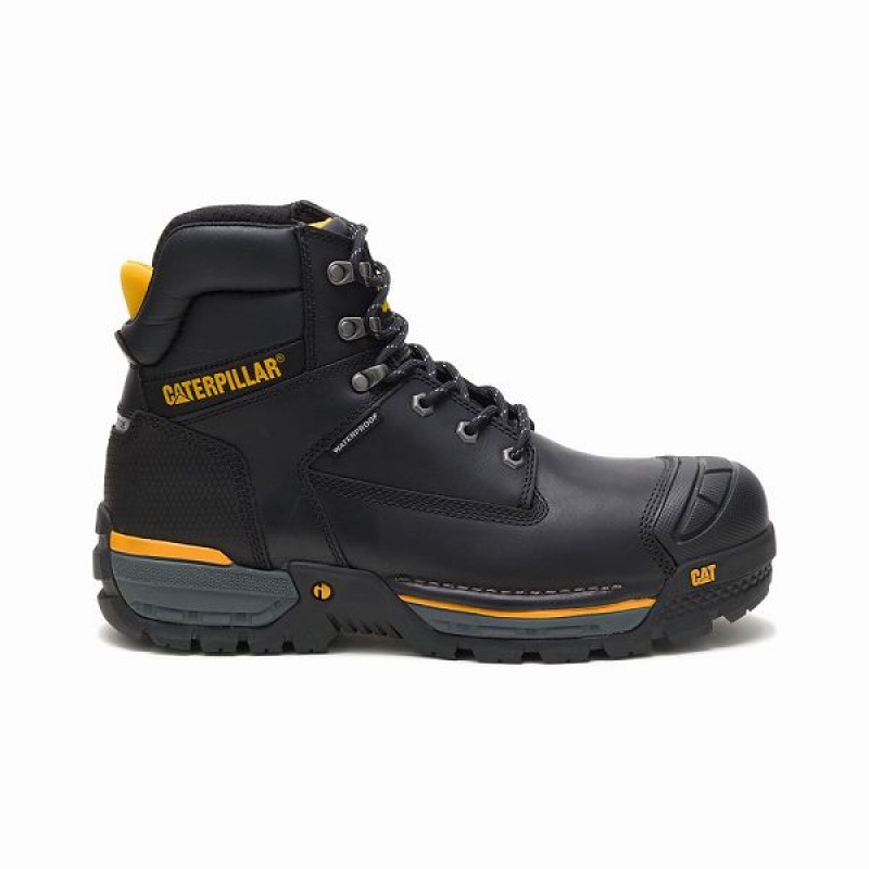 Black Men\'s Caterpillar Excavator LT Composite Toe Work Boots | 108729-CYL