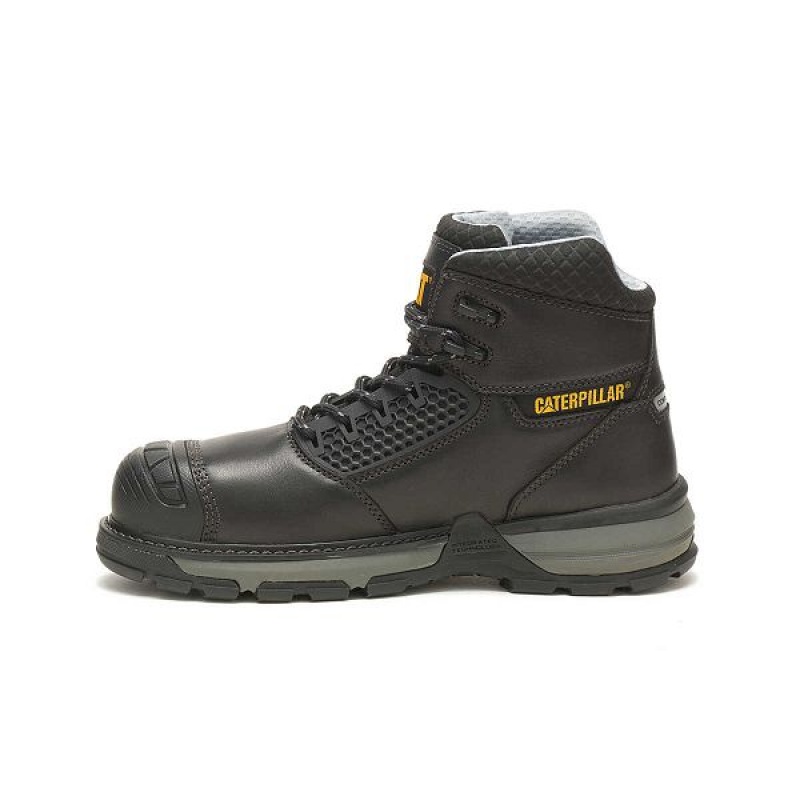 Black Men's Caterpillar Excavator Superlite Cool Carbon Composite Toe Work Boots | 689205-BJQ