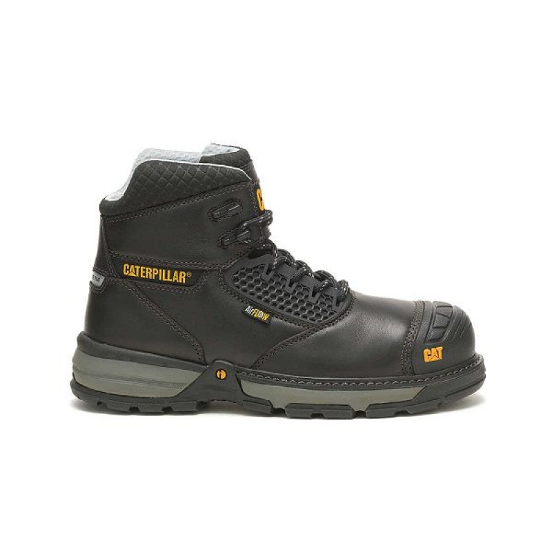 Black Men\'s Caterpillar Excavator Superlite Cool Carbon Composite Toe Work Boots | 689205-BJQ