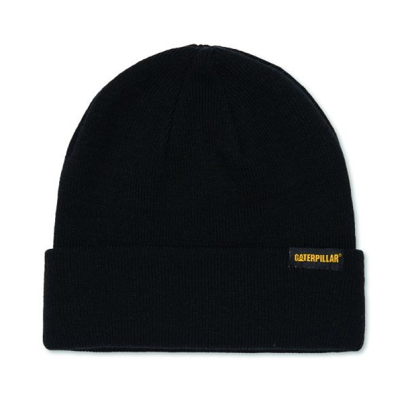 Black Men\'s Caterpillar Foundation Knit Hats | 384276-FET