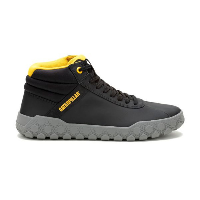 Black Men's Caterpillar Hex + Mid Sneakers | 869751-KUI