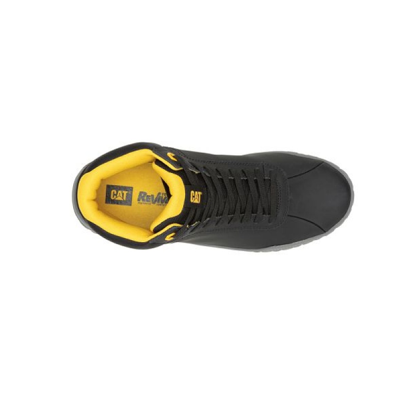 Black Men's Caterpillar Hex + Mid Sneakers | 869751-KUI