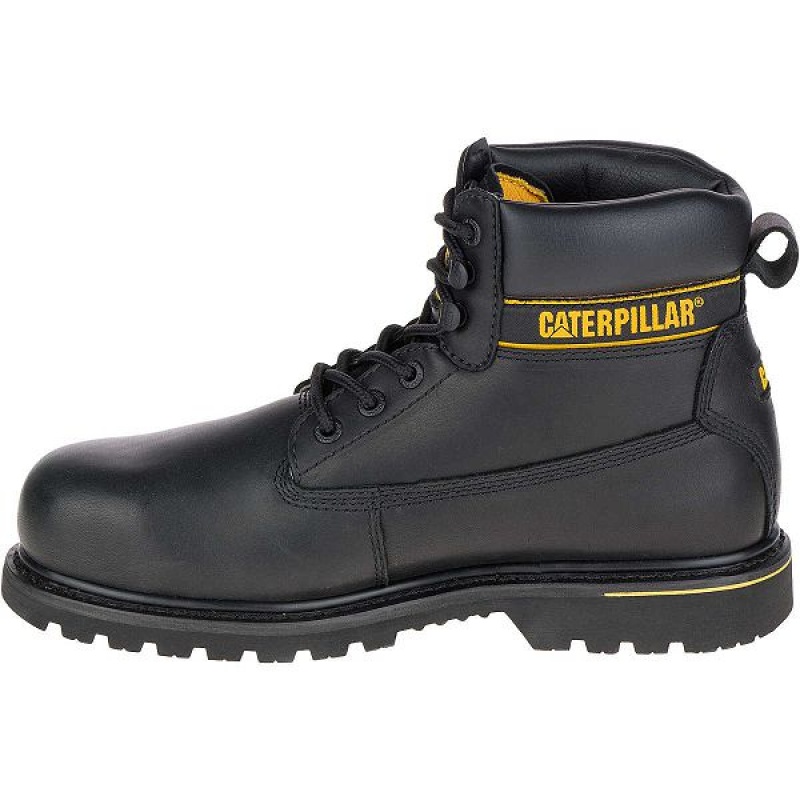 Black Men's Caterpillar Holton Steel Toe SB FO HRO SRC Work Boots | 986450-HWA