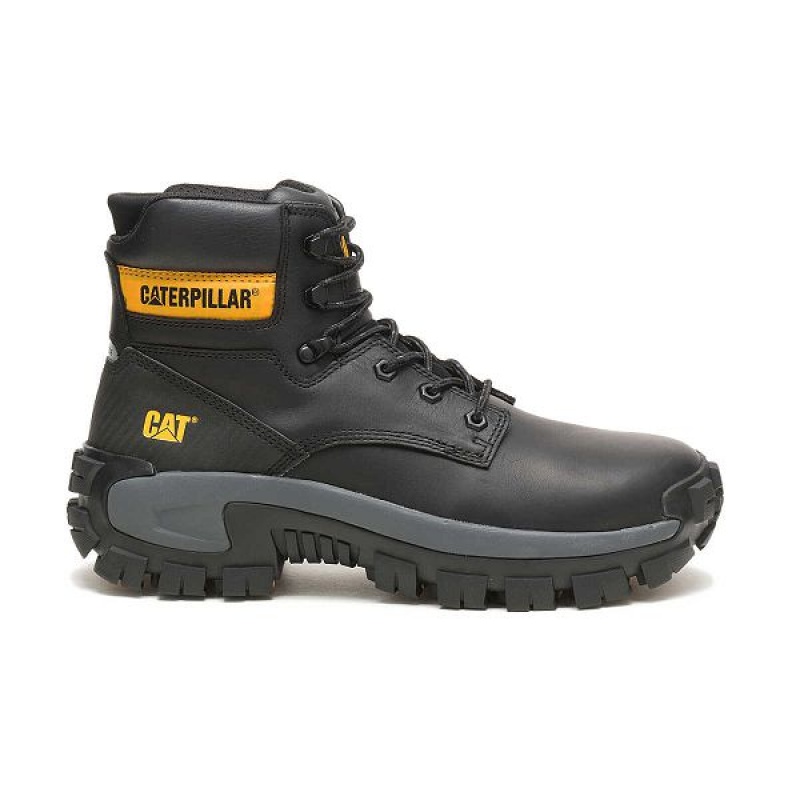 Black Men\'s Caterpillar Invader Hi Steel Toe Work Boots | 731458-PMC