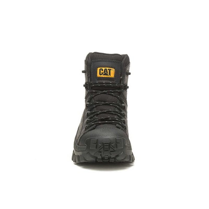 Black Men's Caterpillar Invader Hiker Waterproof Composite Toe Work Boots | 790352-UDN