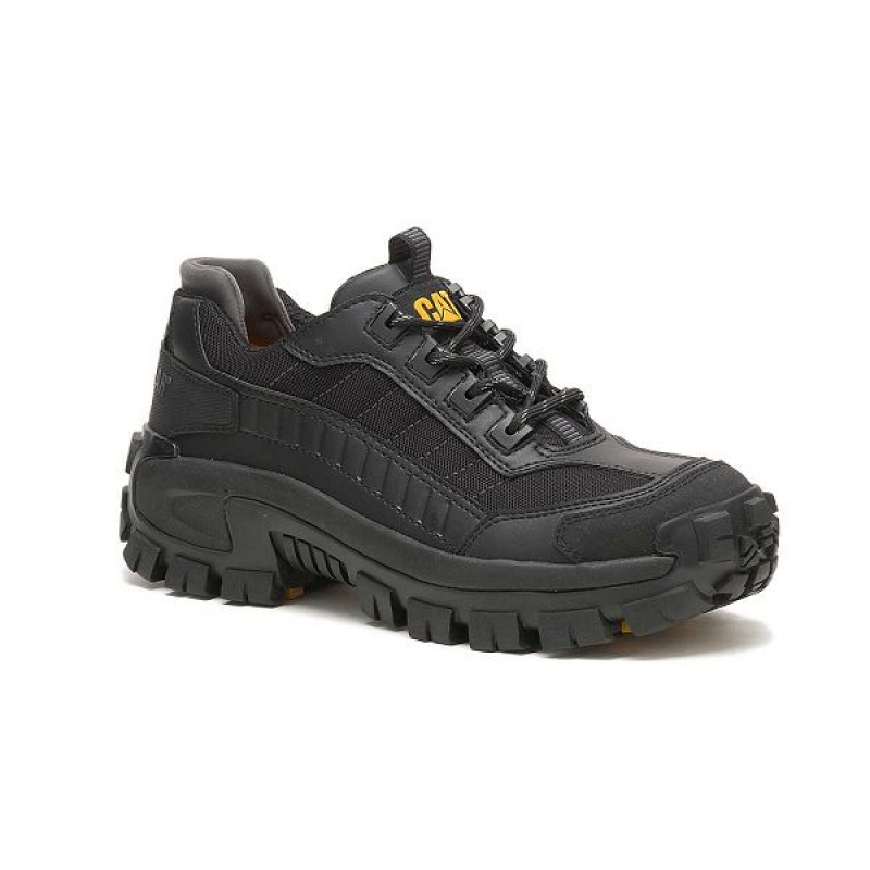 Black Men's Caterpillar Invader Steel Toe Work Shoes | 523648-PNJ