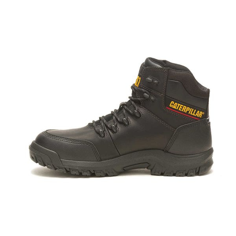 Black Men's Caterpillar Resorption Waterproof Composite Toe Work Boots | 293651-HJL