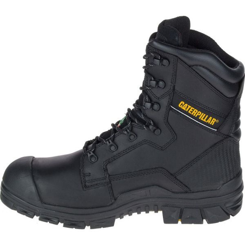 Black Men's Caterpillar Scaffold Waterproof TX Nano Toe CSA Work Boots | 375819-DIT