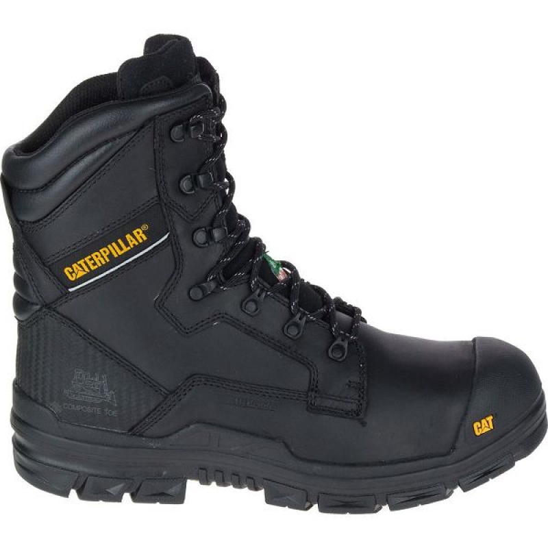 Black Men\'s Caterpillar Scaffold Waterproof TX Nano Toe CSA Work Boots | 375819-DIT