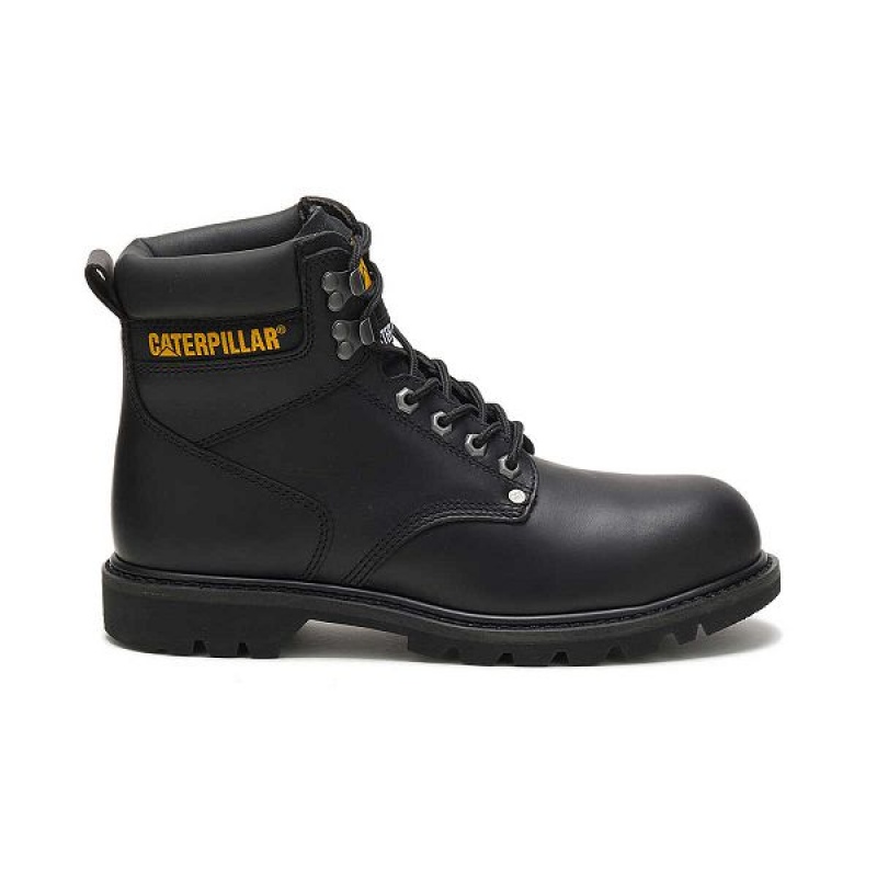 Black Men\'s Caterpillar Second Shift Steel Toe Work Boots | 692734-ZSM