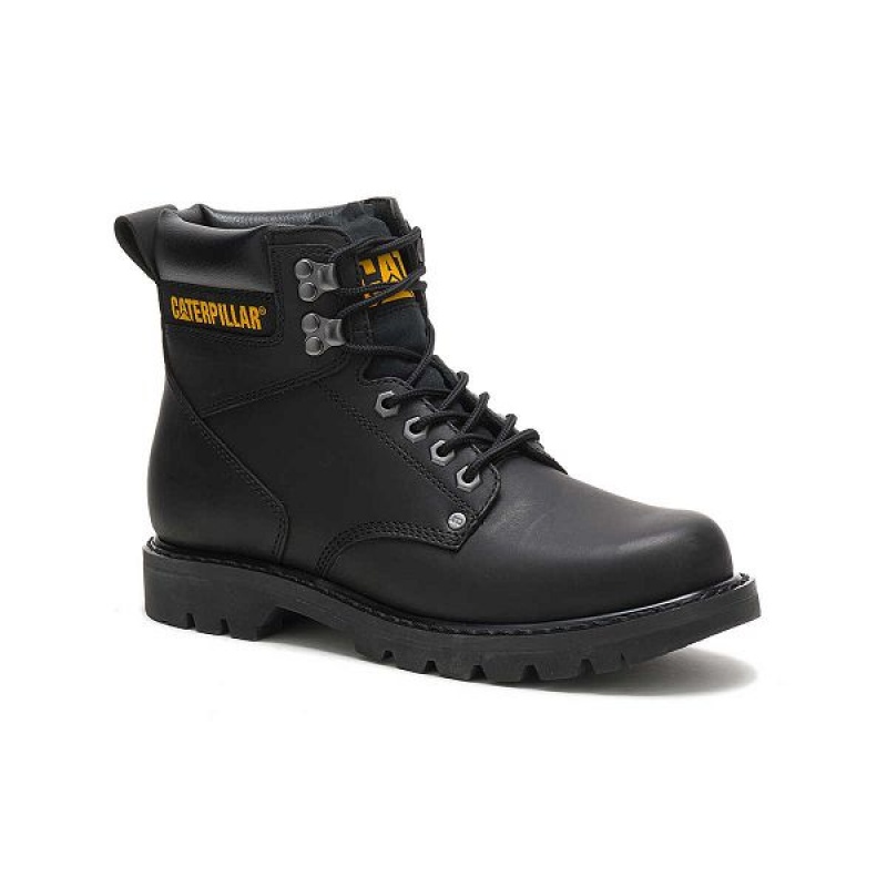 Black Men's Caterpillar Second Shift Work Boots | 416279-FZL