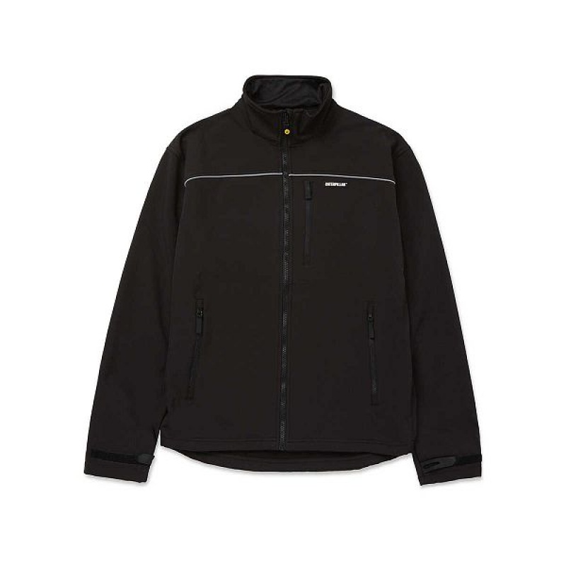 Black Men's Caterpillar Soft Shell Jackets | 093748-BXL