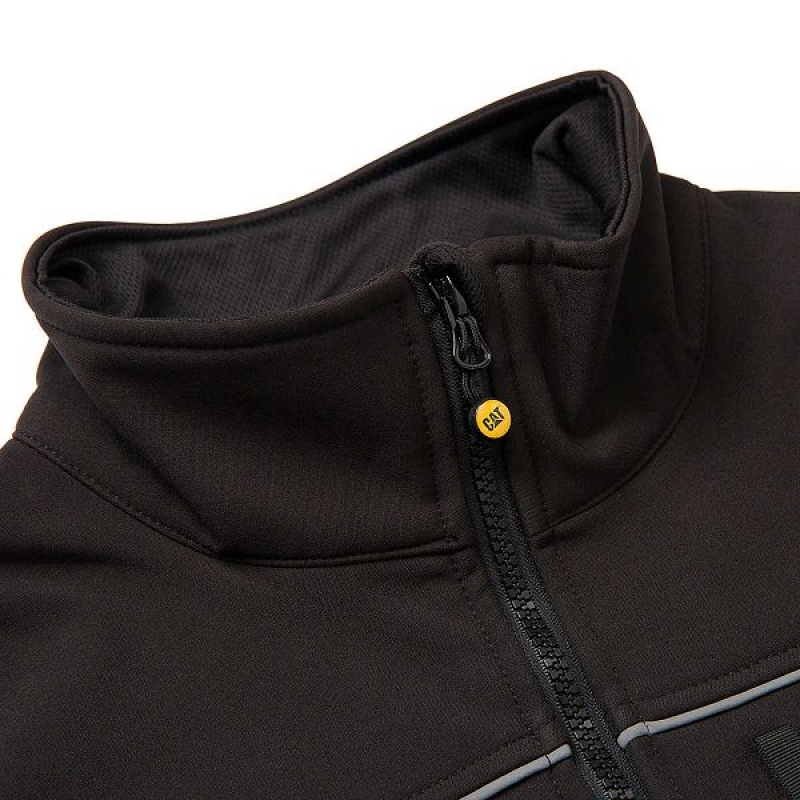 Black Men's Caterpillar Soft Shell Jackets | 093748-BXL