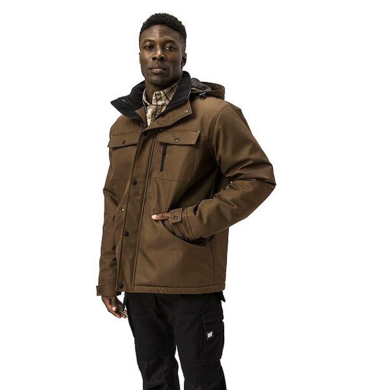 Black Men's Caterpillar Stealth Insulated Jackets | 529871-ICW