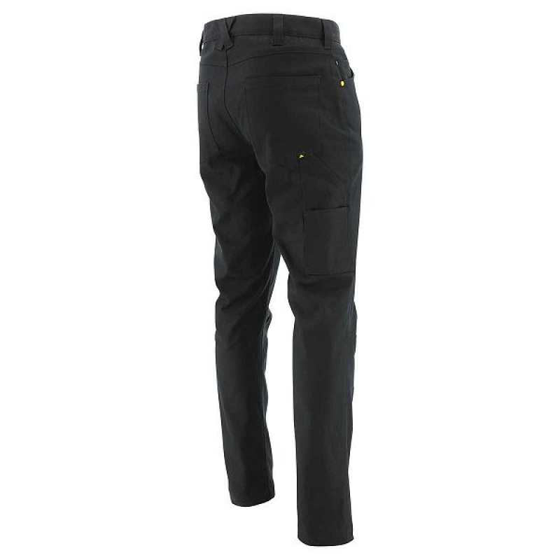 Black Men's Caterpillar Stretch Canvas Utility Pants | 850976-UMK