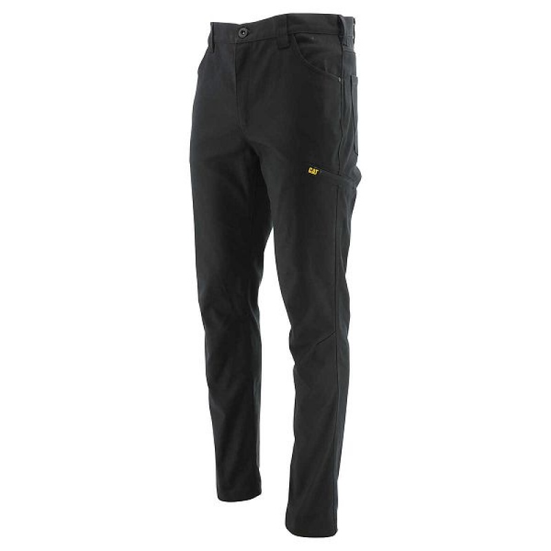 Black Men\'s Caterpillar Stretch Canvas Utility Pants | 850976-UMK