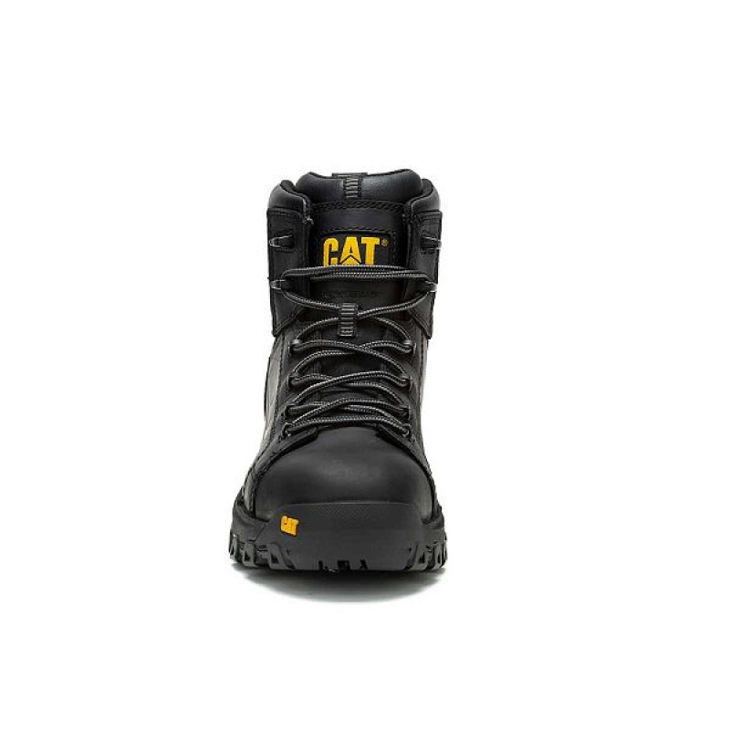 Black Men's Caterpillar Threshold Rebound Waterproof Composite Toe Work Boots | 470281-OWA