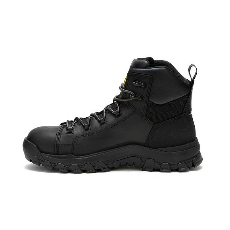 Black Men's Caterpillar Threshold Rebound Waterproof Composite Toe Work Boots | 470281-OWA