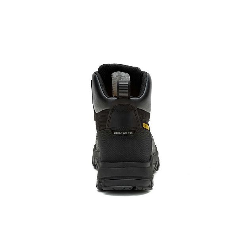 Black Men's Caterpillar Threshold Rebound Waterproof Composite Toe Work Boots | 470281-OWA