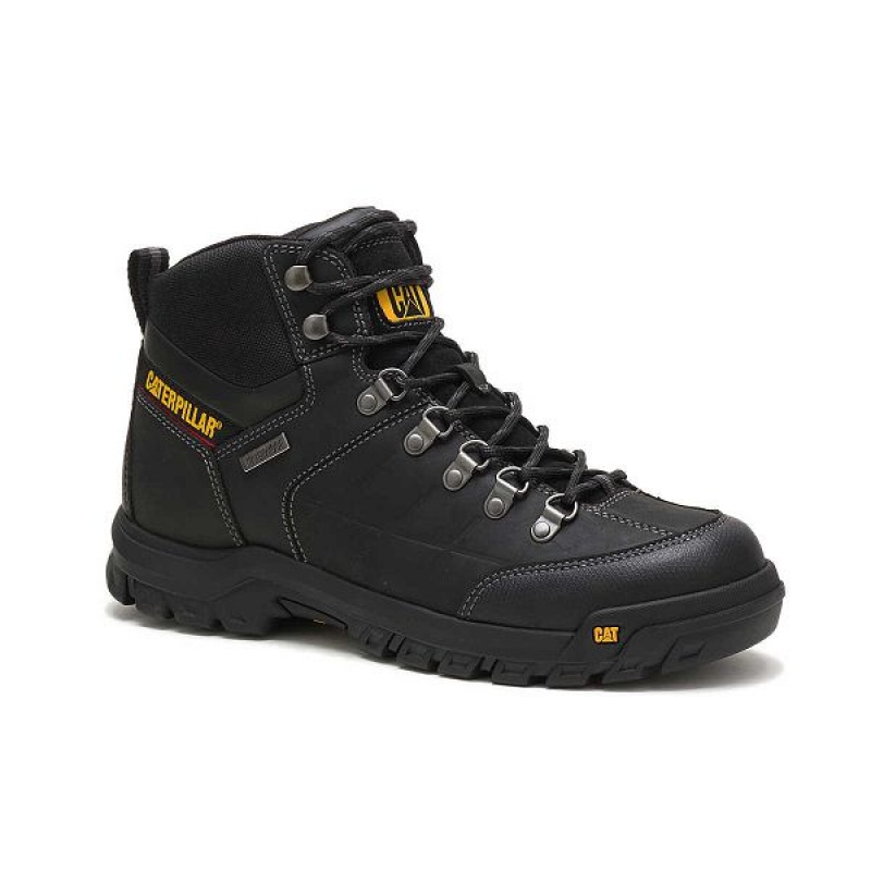 Black Men's Caterpillar Threshold Waterproof Work Boots | 159746-PTZ