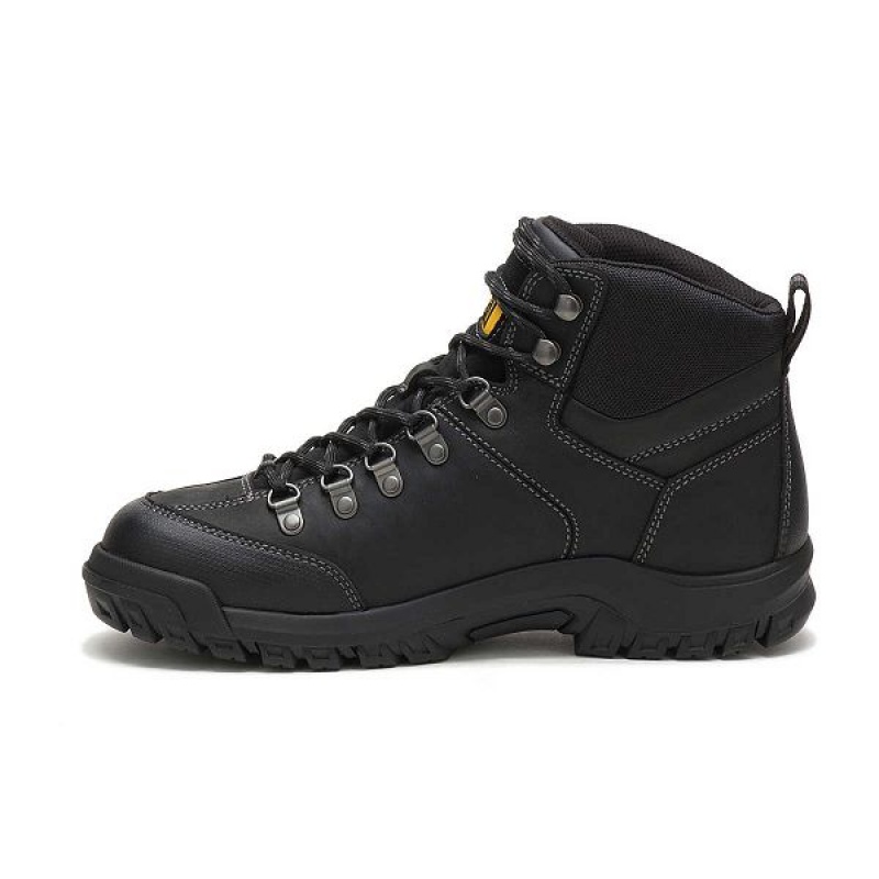 Black Men's Caterpillar Threshold Waterproof Work Boots | 159746-PTZ