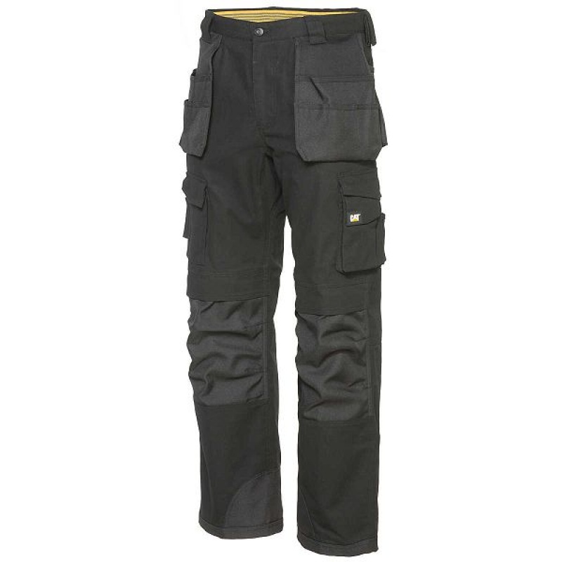 Black Men\'s Caterpillar Trademark Trouser Pants | 143968-DXI