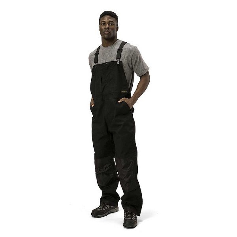 Black Men's Caterpillar Triton Insulated Bib Pants | 326958-ADP