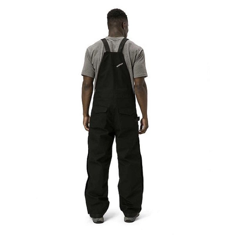 Black Men's Caterpillar Triton Insulated Bib Pants | 326958-ADP