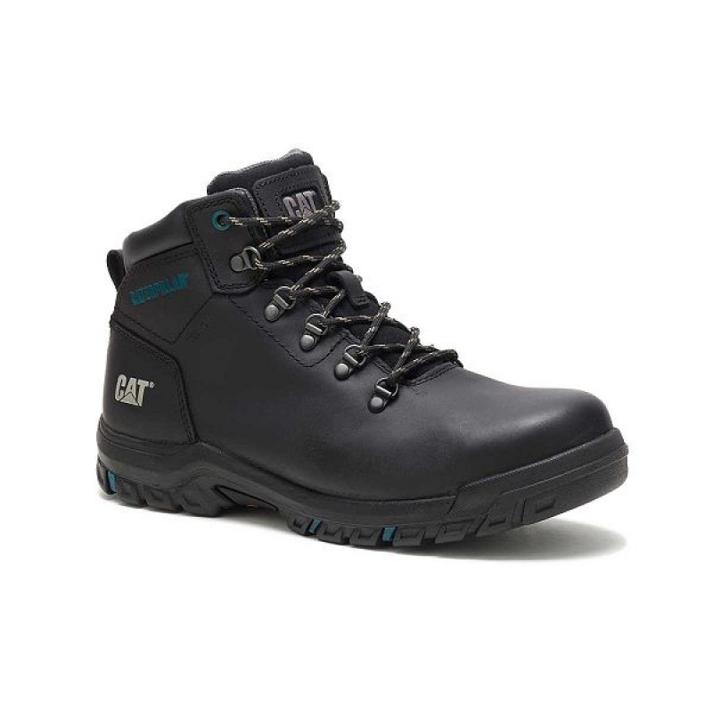 Black Women's Caterpillar Mae Steel Toe Waterproof Work Boots | 637049-BOG