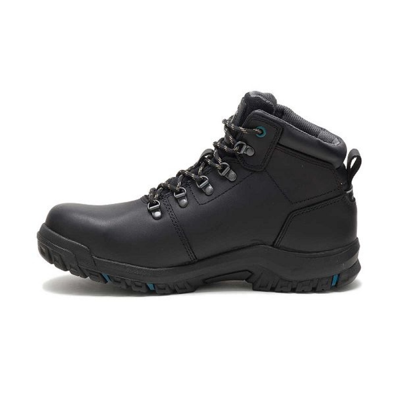 Black Women's Caterpillar Mae Steel Toe Waterproof Work Boots | 637049-BOG