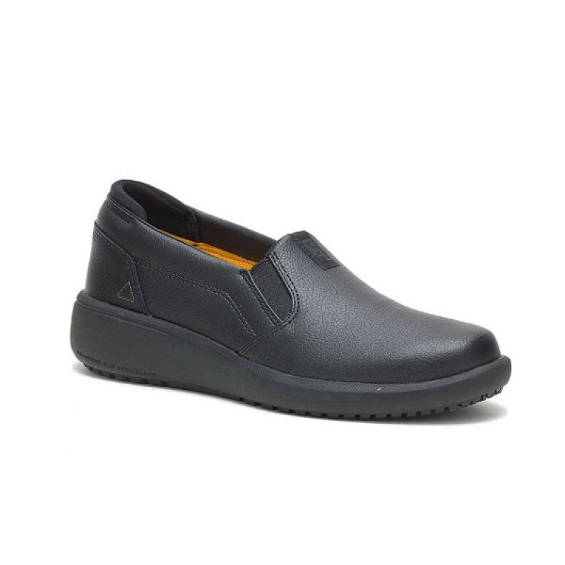 Black Women's Caterpillar ProRush SR+ Slip-On Work Shoes | 203168-BHY