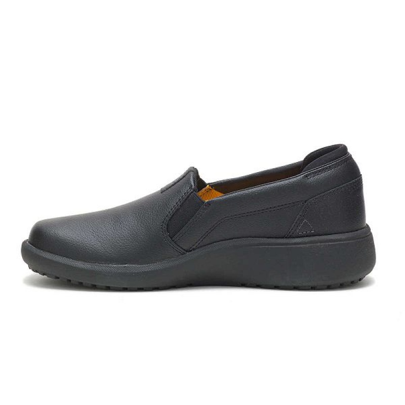 Black Women's Caterpillar ProRush SR+ Slip-On Work Shoes | 203168-BHY