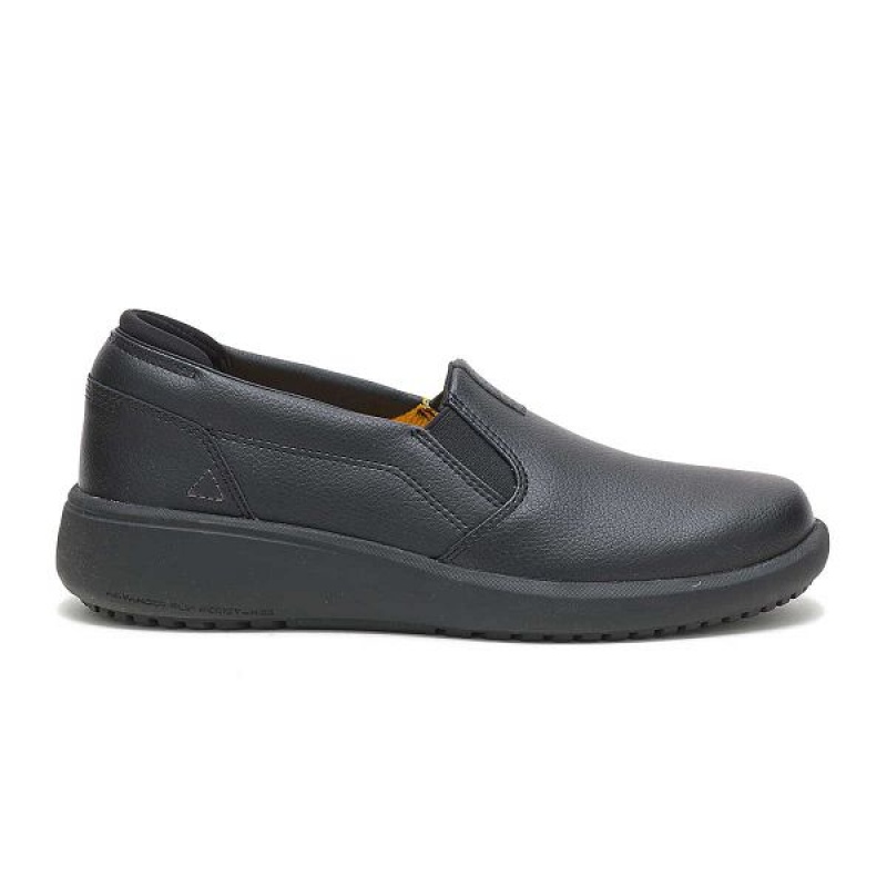 Black Women\'s Caterpillar ProRush SR+ Slip-On Work Shoes | 203168-BHY