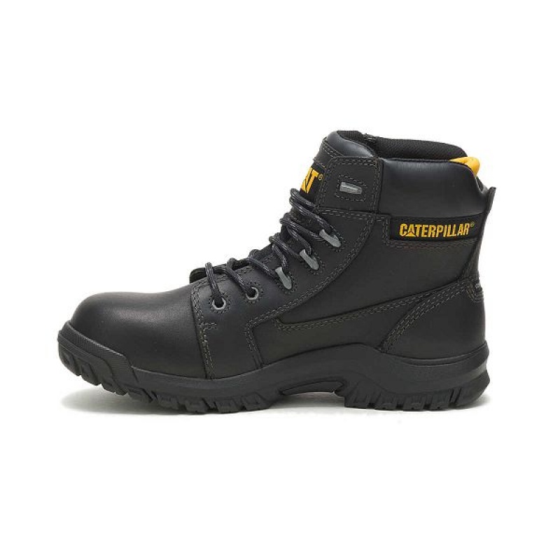 Black Women's Caterpillar Resorption Waterproof Composite Toe Work Boots | 135298-VAD