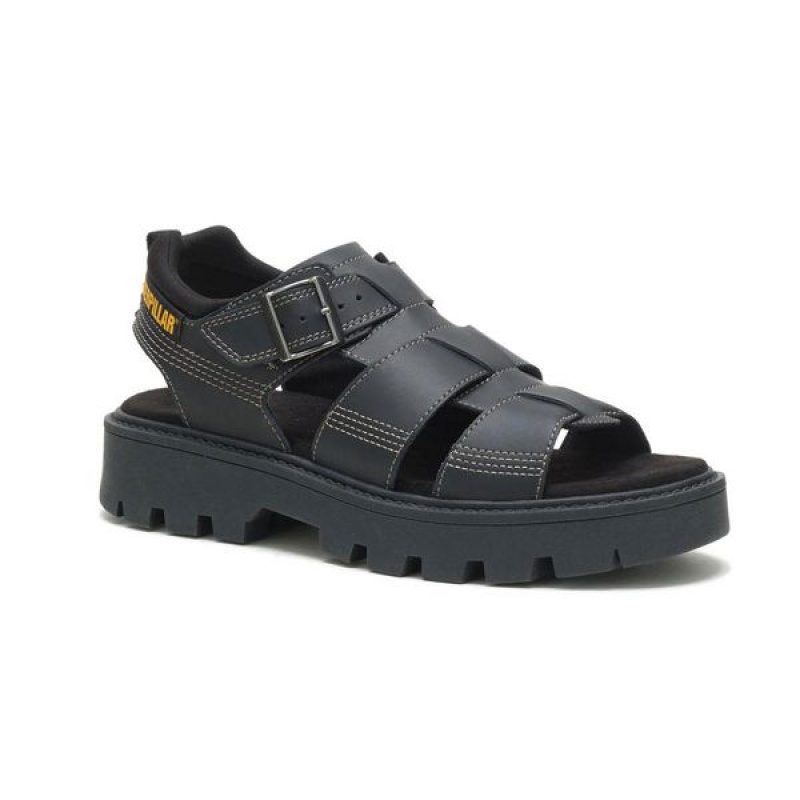 Black Women's Caterpillar Rigor Sandals | 564721-ZLF