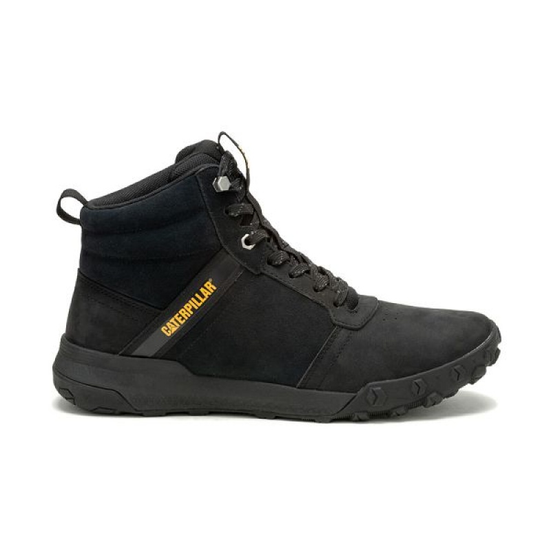 Black / Black Men's Caterpillar Hex Ready Mid Boots | 598201-RDK