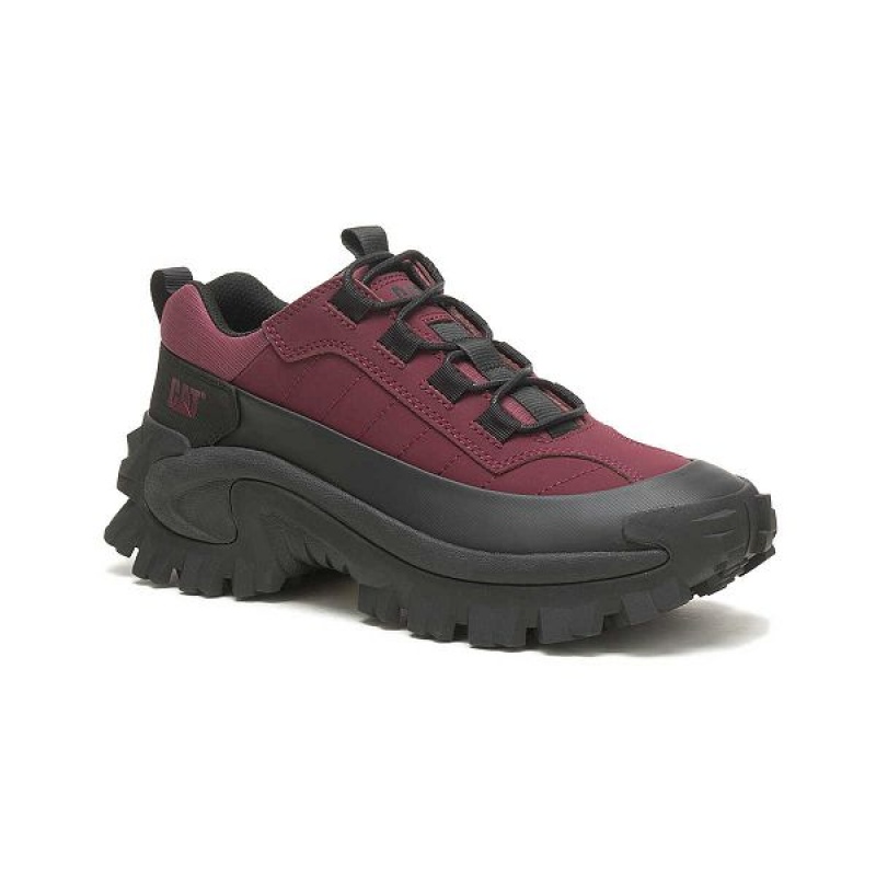 Black / Burgundy Women's Caterpillar Intruder Waterproof Galosh Sneakers | 068941-WMU