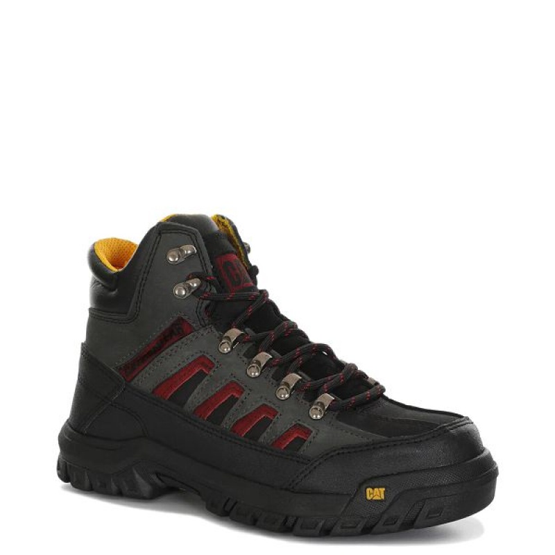 Black / Red Men's Caterpillar Threshold CAG ST M4M Industrial Work Boots | 231690-KUH