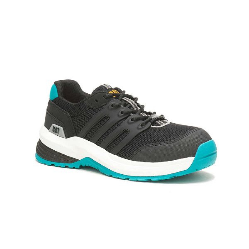 Black / Turquoise Women's Caterpillar Streamline 2.0 Composite Toe Work Shoes | 792143-DBM