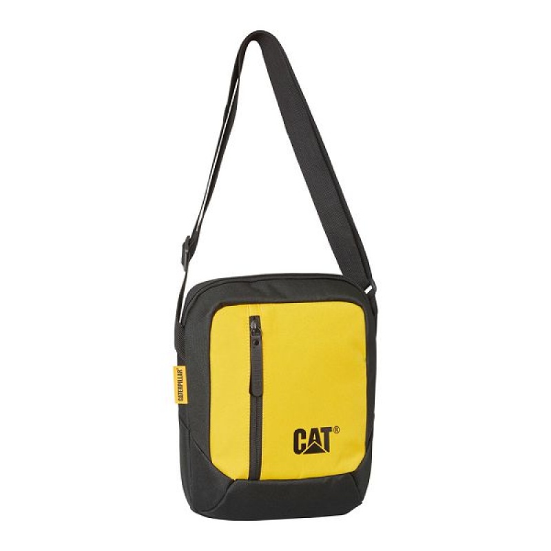 Black / Yellow Men\'s Caterpillar Shoulder Bags | 402387-KNP